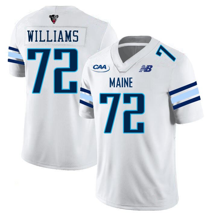 Men #72 Tyler Williams Maine Black Bears College Football Jerseys Stitched Sale-White